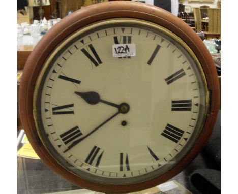 A 19th Century mahogany cased wall clock, the painted circular dial set with roman numerals   CONDITION REPORTS  Fusee moveme
