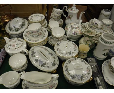 A Royal Worcester "June Garland" part dinner service, Royal Albert "Memory Lane" tea service, "Botanic Garden" vase, Mason's 