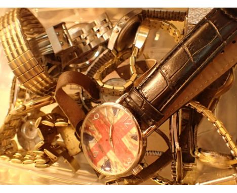 Sixteen mixed wristwatches mainly ladies with bracelets / straps needing batteries including Rotary