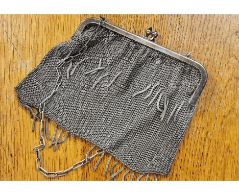 Antique Silver Mesh Ladies Purse