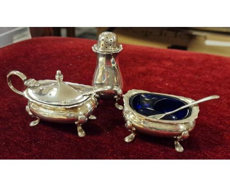 Silver Hallmarked Cruet Set- total silver content 135.4g