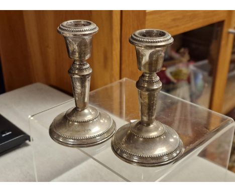 Silver Hallmarked (Birmingham) Pair of Candlesticks - 244g