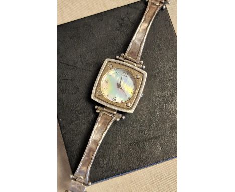 Vintage Silver, Gold &amp; Mother of Pearl Dial Ladies Cocktail Watch (Birmingham) - 26.65g