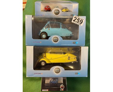 Oxford Automobile Company Collection Of 4 Diecast Model Toy Cars 1:18 Scale And Miniature Model Cars 1:76 Scale Including Bub