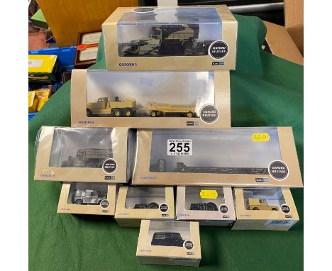 Oxford Military Collection of 9 Diecast Model Toy Army Navy RAF Lorry Car Jeep 1:76 Scale 