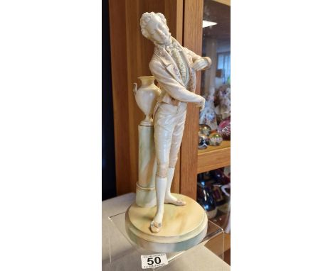 Royal Worcester Antique 1886 Figure of a Gentleman - signed James Hadley (1837-1903) - 37cm high