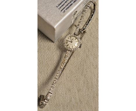 14ct White Gold &amp; Diamond CYMA Vintage Swiss Cocktail Watch - 19g