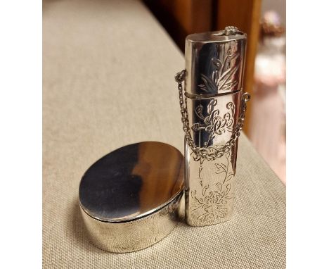 Silver Hallmarked Snuff Box &amp; Vintage Toothpick Holder - 51.9g total