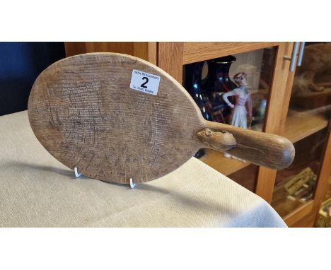 Mouseman Robert Thompson Yorkshire Oak 1960's Cheeseboard - 37cm long