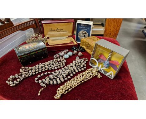 Various Rosary Bead Jewellery Pieces, plus some silver items