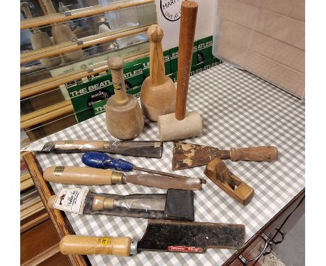 Wood Turning Tools Collection inc Miniature Plane &amp; Ashley Iles + Marples Tools