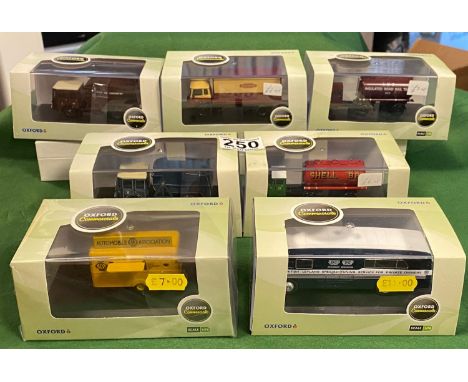 Oxford Commercials Collection of 7 Diecast Model Toy Lorry Car 1:76 Scale Includes Shell BP, AA &amp; LMS