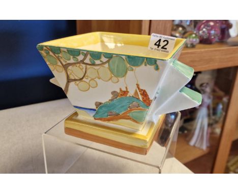 Clarice Cliff Fantasque 1930's Art Deco 515 Vase Planter - 12cm high by 24cm across