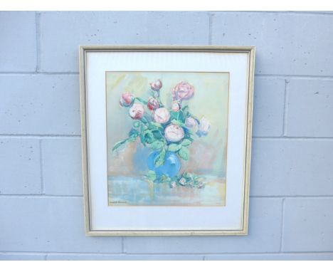 ARTHUR HENRY KNIGHTON-HAMMOND (1875-1970) A framed and glazed watercolour, floral still life depicting a vase of Roses. Signe