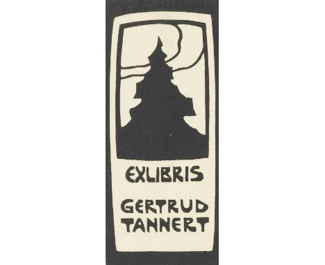 Fritz Bleyl    Exlibris Getrud Tannert. Orig.-Holzschnitt. 1906. Auf festem Vélin. Darstellungs- und Blattformat 7,9 : 3,6 cm