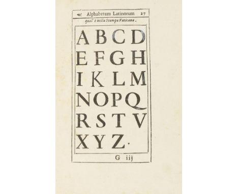 [Andrea Brogiotti]    Indice de caratteri, con l'inventori, &amp; nomi di essi, esistenti nella Stampa Vaticana &amp; Cameral