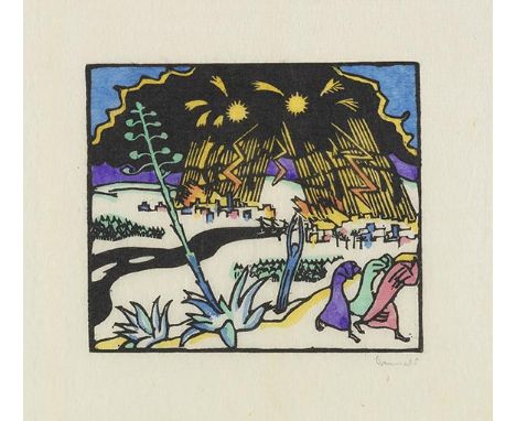 Richard Seewald   10 Holzschnitte zu Bibel. München, Dreiländerverlag 1914-1916. - Frühe Illustrationsfolge mit 11 kolorierte