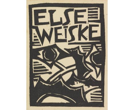 Karl Schmidt-Rottluff    Exlibris Else Weiske. Orig.-Holzschnitt. 1914. Auf festem Vélin. 13 : 9,5 cm. Blattgröße 14 : 10,6 c