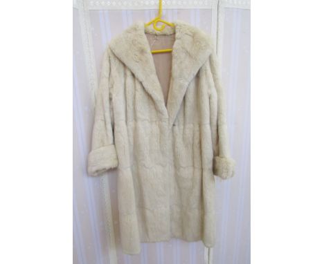 Vintage cream full length cream fur coat