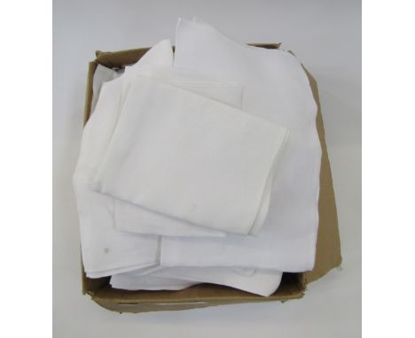 Quantity of vintage cotton handtowels, table napkins, table linen etc (1 box)