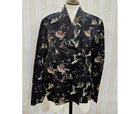 A vintage Chinese style embroidered black silk jacket and a vintage cheongsam (2)