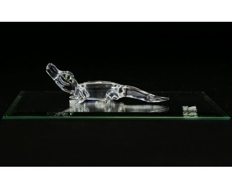 Swarovski Silver Crystal Baby ' Alligator ' with Original Box. 3 Inches In length. A 7661 NR 000 005. Designer Michael Stamey