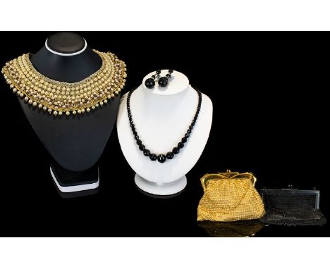 A Good Collection Of Vintage Accessories Four items in total, each in good condition, to include, 1960's lurex, seed bead and