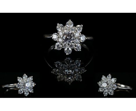 Swarovski Zirconia Cluster Ring, a classic floral style cluster of Swarovski Zirconia, the most prestigious, top quality prod