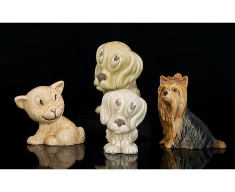 Sylvac Good Collection of Novelty Ceramic Dog Figures ( 4 ) Four In Total. Comprises 1/ Model Number 5027. Height 5.5 Inches.