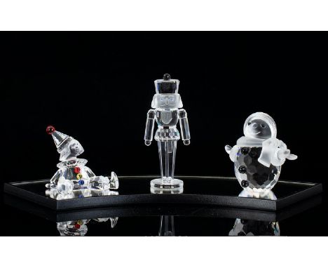 Swarovski Crystal Figures ( 3 ) In Total. Comprises 1/ Puppet Clown. Designer Gabrielle Stamey. No 7550 000 003. Issued 1997 