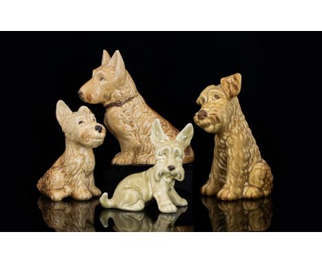 Sylvac Ceramic Dog Figures ( 4 ) Four In Total. Comprises 1/ Model No 1379, 8 Inches High. 2/ Model No 1207, Reg No 778504. 8