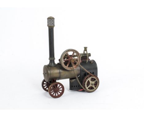 A Fine Bing Live Steam 'Locomobile' Engine, with double-acting piston-valve cylinder, 2½" diameter flywheel, 9½" high over ch