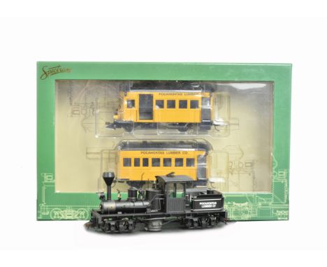 Spectrum by Bachmann On30 Gauge American Locomotives, a boxed duo including  28460 Rail bus &amp; trailer (DCC), in yellow li