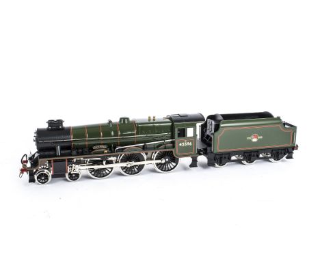 An ACE Trains 0 Gauge Coarse-scale 2/3 rail E/18 Ex-LMS 'Jubilee' Class 4-6-0 Locomotive and Tender, in late BR lined green l