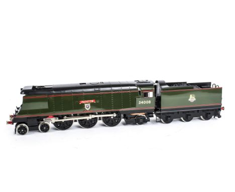 An ACE Trains 0 Gauge Coarse-scale 2/3 rail E/9 Ex-SR 'West Country' Class 4-6-2 Locomotive and Tender, in early BR lined gre