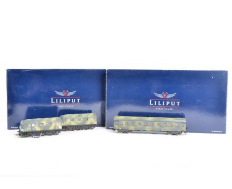 Lima and Liliput by Bachmann H0 Gauge WWII Military Train and Coaches, a part-boxed 109704 WWII Wehrmacht train including art