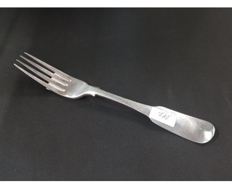 IRISH SILVER FORK - DUBLIN 1806 - TO AN IRISH REGIMENT