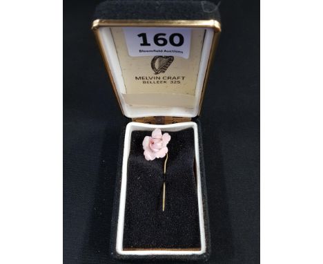 OLD BELEEK FLOWER STICK PIN 