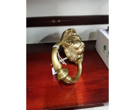 BRASS LION DOOR KNOCKER 