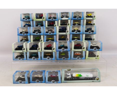 Oxford Diecast - 40 x boxed vehicles in railway N gauge size including Ford Transit, Ferguson Tractor, Morris Minor, Ford Gra