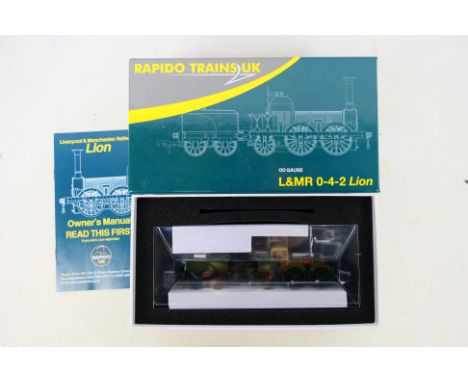 Rapido Trains - A boxed OO Gauge #913002 L&MR 0-4-2 Lion (Liverpool & Manchester Lion).  Item and box appears to be in excell