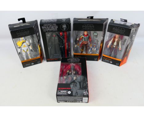 Hasbro - Star Wars - Black Series - A collection of boxed The Black Series figures, Darth Maul, The Mandalorian, Doctor Evaza