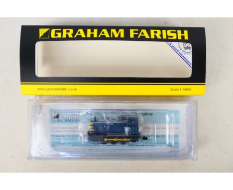 Graham Farish - A boxed N gauge Class 03 Diesel Shunter number 03026 in BR blue with wasp stripes. # 371-062A. The box is lab