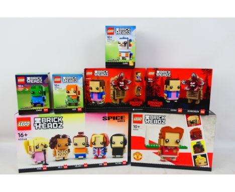 Lego - A mixed group of seven boxed factory sealed Lego 'Brick Headz' sets. Sets include Lego #40548 Spice Girls Tribute; #40