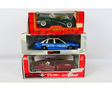 Anson - UT Models - Mira - Three boxed 1:18 scale diecast model cars. Lot consists of Anson 'Dwight D Eisenhower 1958 Cadilla