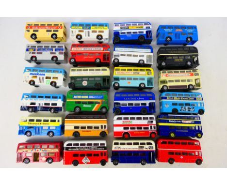 Corgi - Matchbox- A mixed assortment of 24 unboxed 1/76 scale buses in good-very good condition with some signs of use. Inclu