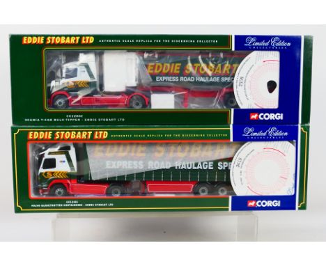 Corgi - Eddie Stobart - 2 x limited edition trucks in 1:50 scale, Scania T Cab Bulk Tipper number 2558 of 9200 # CC12802 and 