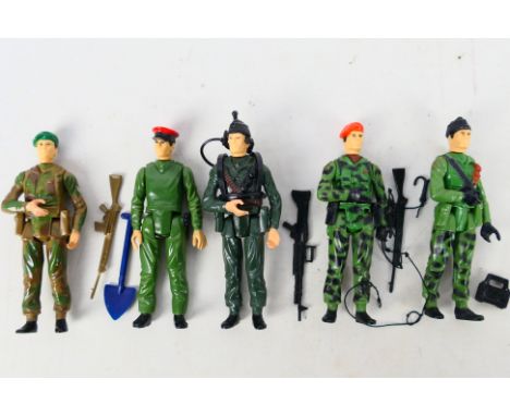 Palitoy - Action Force - A group of unboxed Action Force figures, British Marine with shovel, Commander officer with red cap,