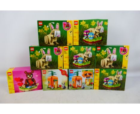 Lego - A group of nine boxed factory sealed Lego sets. Sets consist of Lego #40463 Easter Bunny (x6); #40449 Easter Bunny's C