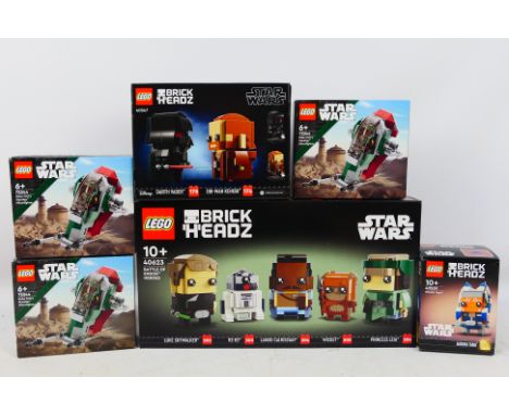 Lego - A collection of six boxed factory sealed Lego 'Star Wars' themed predominately Brick Headz sets. Lot consists of Lego 